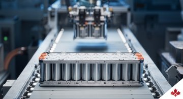 Des batteries sur une ligne de production
