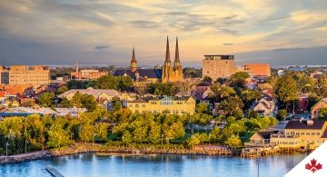 Vue aérienne de Charlottetown, Île-du-Prince-Édouard, Canada.