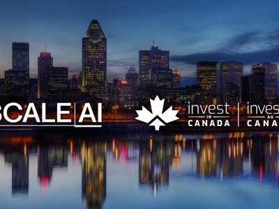 skyline of Montrel with Scale AI and Invest in Canada logo